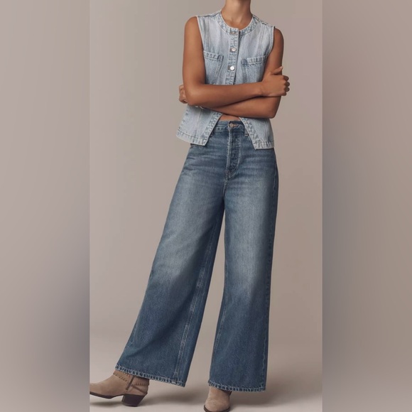 Etica Denim - Etica Jeans Eco Friendly High Rise Ultra Baggy Extra Wide Leg Button Fly NWT 28